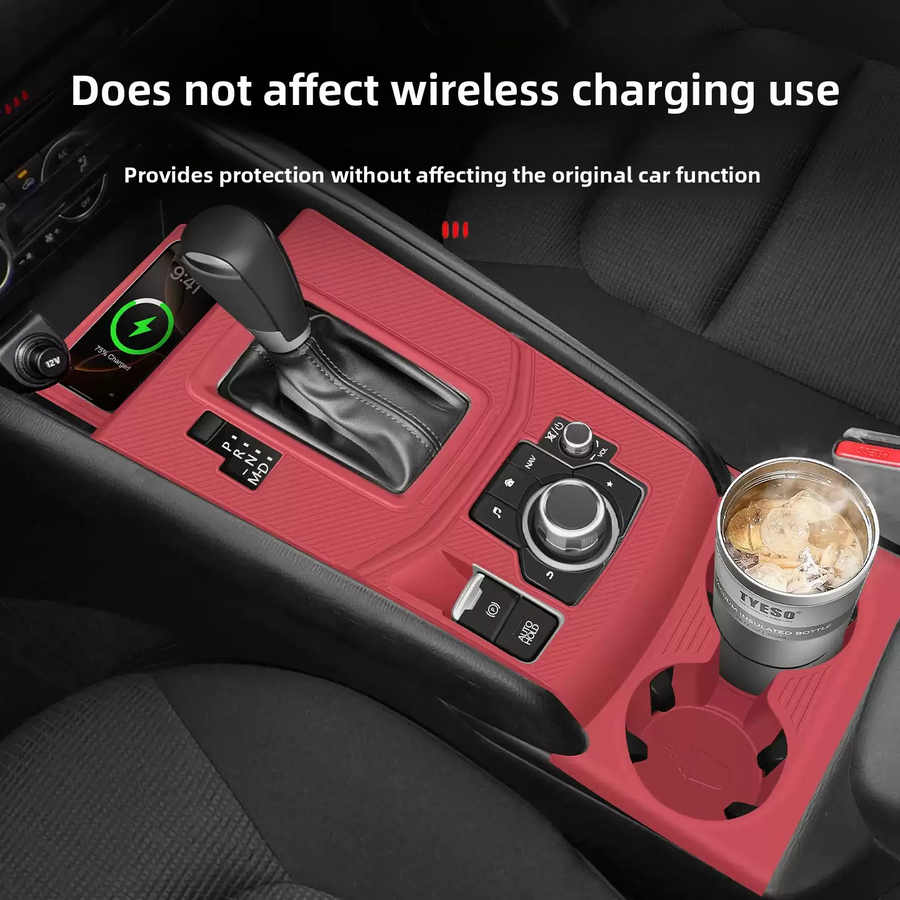 2017-2025 Mazda CX-5 Center Console Silicone Mat (NoSPORT button), Safe Silicone Static Adsorption Anti-Scratch Anti-Wear Car Interior Protector Liner Pad
