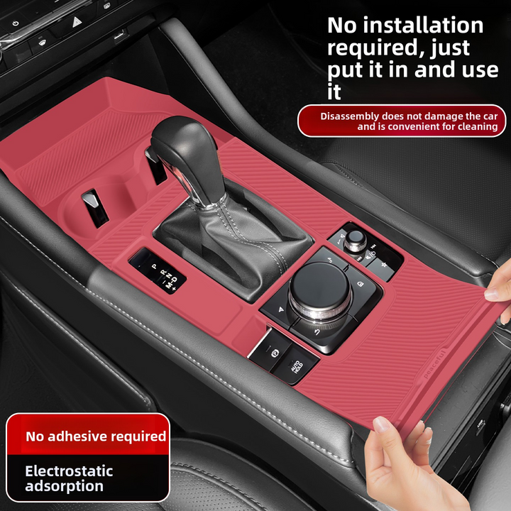 Center Console Silicone Mat for Mazda 3 2020-2025, Non-Slip Waterproof Interior Protector Cover