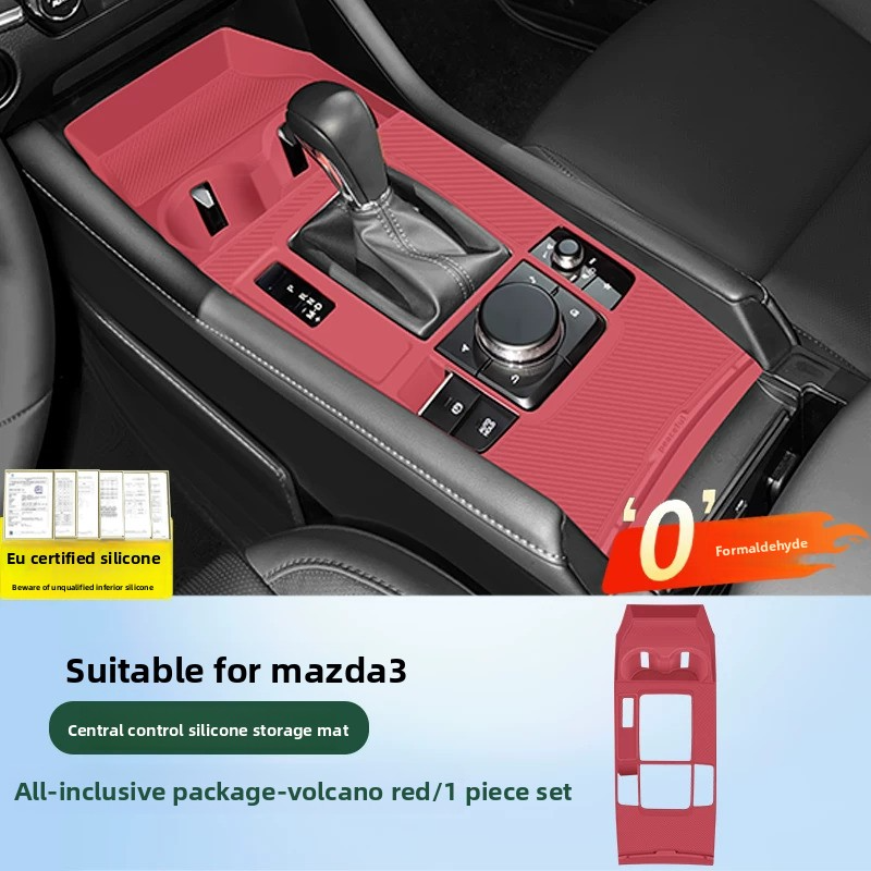 Center Console Silicone Mat for Mazda 3 2020-2025, Non-Slip Waterproof Interior Protector Cover