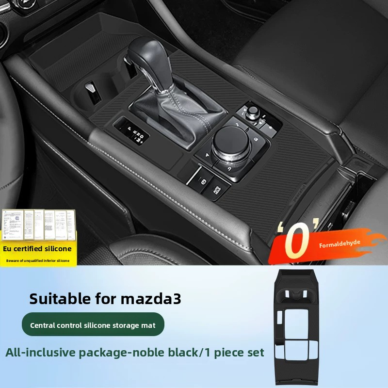 Center Console Silicone Mat for Mazda 3 2020-2025, Non-Slip Waterproof Interior Protector Cover