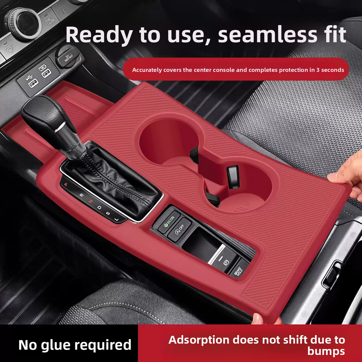Center Console Silicone Mat for Honda Civic 2022-2025, Non-Slip Waterproof Interior Protector Cover