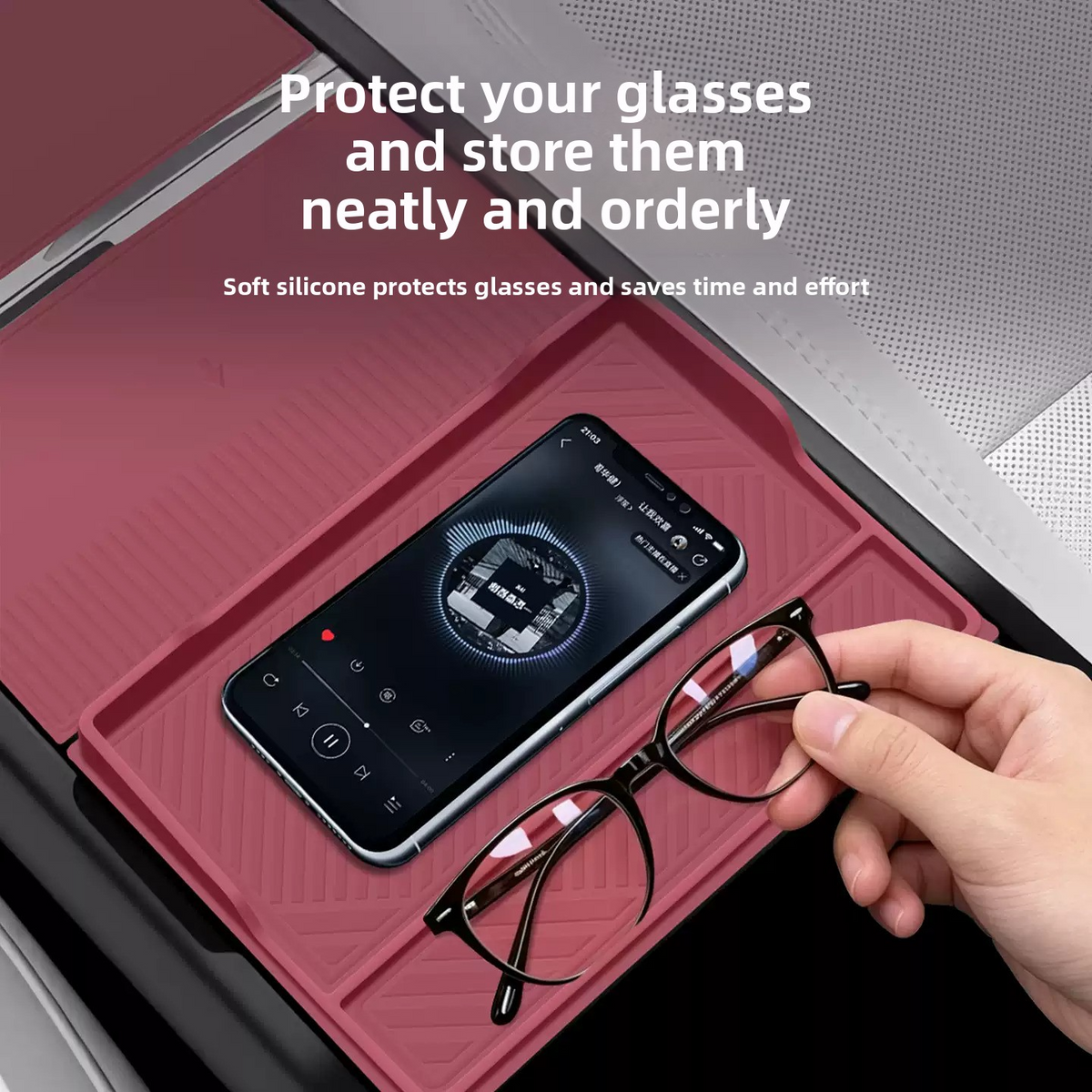 Custom Silicone Center Console Mat & Wireless Charging Pad Cover for Tesla Model 3 Highland / Model Y
