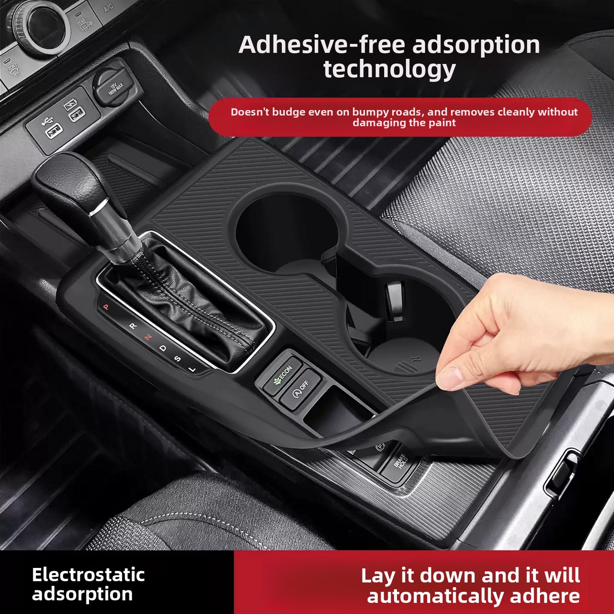 Center Console Silicone Mat for Honda Civic 2022-2025, Non-Slip Waterproof Interior Protector Cover