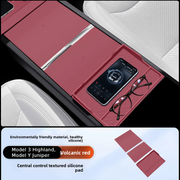 Custom Silicone Center Console Mat & Wireless Charging Pad Cover for Tesla Model 3 Highland / Model Y