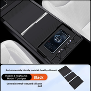 Custom Silicone Center Console Mat & Wireless Charging Pad Cover for Tesla Model 3 Highland / Model Y